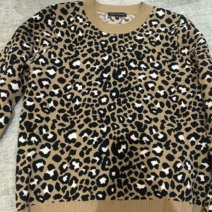 Tara Jarmon Leopard Print Sweater - Brown and Black